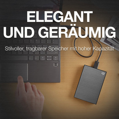 Seagate One Touch 2TB Externe Festplatte – Space Gray mit Verschlüsselung