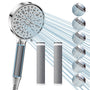 Cobbe Filter Duschkopf mit Schlauch, Handbrause mit 6 Strahlarten, verchromt