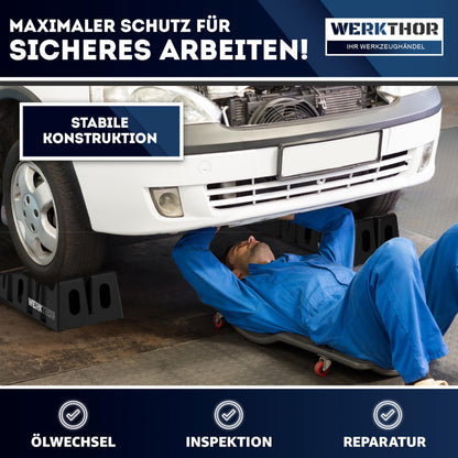 WERKTHOR Auffahrrampe PKW 2er Set, HDPE, bis 2,5 t belastbar