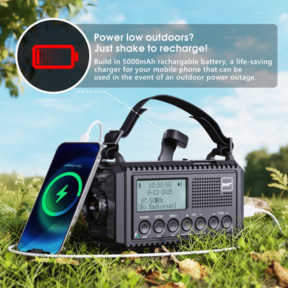 ROCAM CR1009PRO DAB Kurbelradio DAB+/UKW Solar Notfallradio 5000mAh