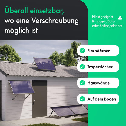 Matadores Aufständerung für 2 Solarmodule aus Aluminium, 15–60°