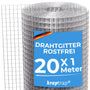 KrapTrap Volierendraht Drahtgitter verzinkt - 20m x 1m, 12x12mm. Rollenware aus verzinktem Drahtgitter mit 12x12mm quadratischen Maschen zur Volierenabsperrung.