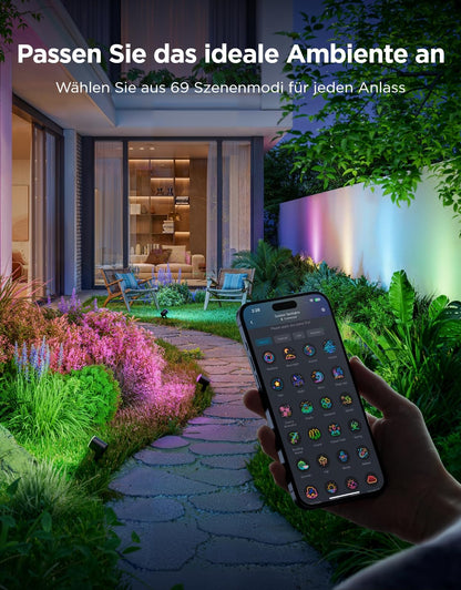 Govee Outdoor LED Strahler IP67 RGBWIC Gartenbeleuchtung - 2er Pack