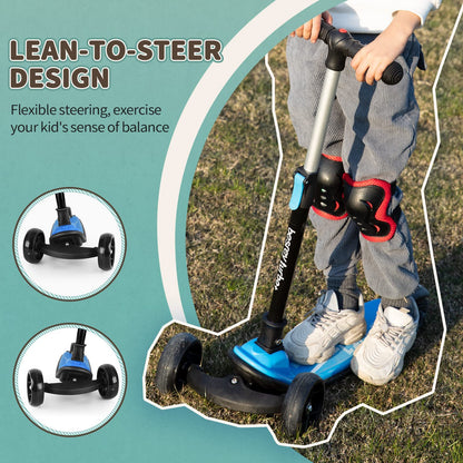 besrey Kinder Dreiradscooter - Faltbar, LED Leuchträder