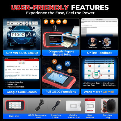 LAUNCH CRP129E V2.0 OBD2 Diagnosegerät, 4 Systeme, 12 Reset Services