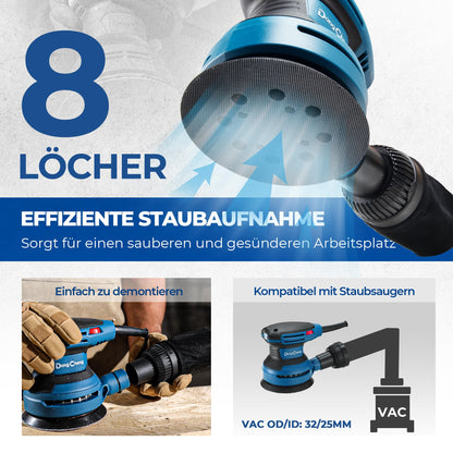 DongCheng Exzenterschleifer DSA02-125, 380 W, 125 mm, 6 Stufen