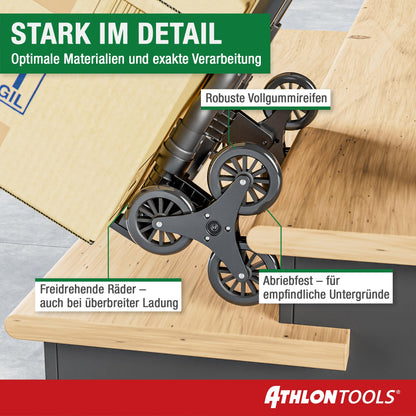 ATHLON TOOLS Treppen-Sackkarre klappbar, Aluminium, TÜV GS-geprüft