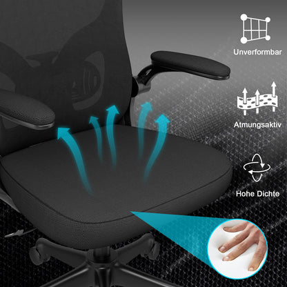 naspaluro Ergonomischer Bürostuhl Drehstuhl - Dunkelschwarz