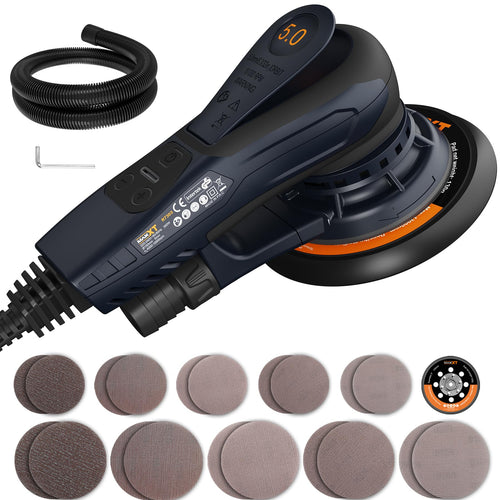 MAXXT Vielseitiger Exzenter Schleifer bürstenlos 230V - 125/150mm. Ergonomischer Exzenterschleifer zum Flächenschliff.