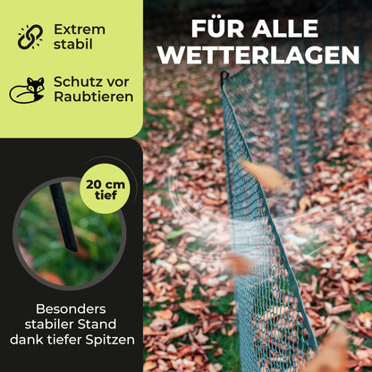 SELFmania Hühnerzaun 25 m, 90 cm hoch, grün, inkl. Stäbe und Erdanker