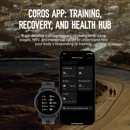 COROS PACE 4 GPS-Sportuhr mit 1,2 Zoll AMOLED-Display, Schwarz
