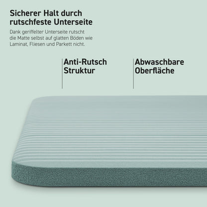 MSPORTS Gymnastikmatte Premium 190 x 100 x 1,5 cm Steingrau