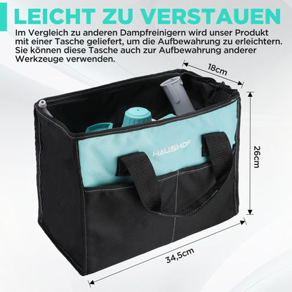 HAUSHOF Dampfreiniger Handgerät 450 ml mit 8 Zubehörteilen, 1200 W