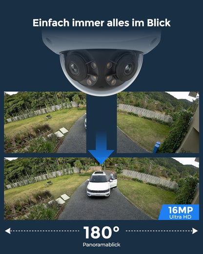 Reolink Duo 3V PoE Überwachungskamera 16MP UHD 180° Panorama