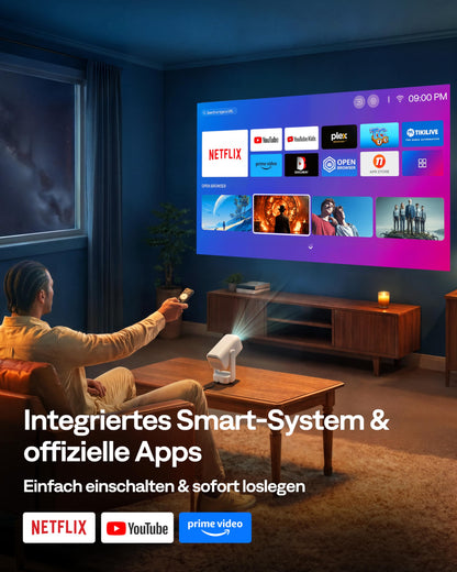 Aurzen D1 air Smart Beamer, Full HD 1080p, HDR10, weiss