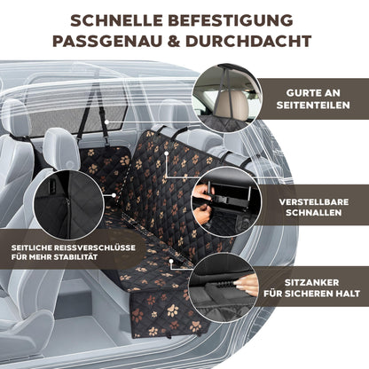 Hainberger Hundedecke Auto Rückbank 4-in-1 wasserdicht 137x147 cm