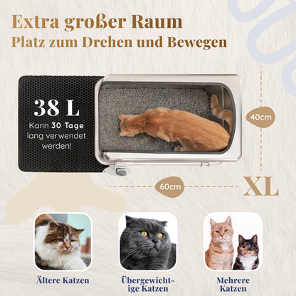 PRIORPET Katzenklo Edelstahl XXL mit hohem Rand, Schaufel und Matte