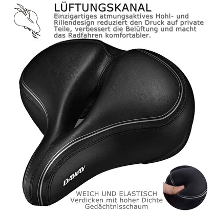 DAWAY C30i Fahrradsattel – Extra breiter Sattel mit Memory-Schaum
