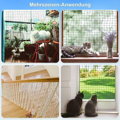 Aystkniet Katzennetz für Balkon 12 x 3 m, drahtverstärkt