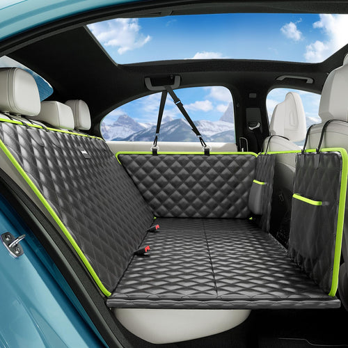pecute Hundedecke Auto Harte Unterseite 133x62cm - 3-in-1. Rechteckige Schutzmatte mit fester Unterseite. Schützt Autositze/Kofferraum.