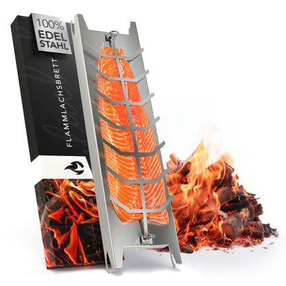 NewHabitat Flammlachsbrett Edelstahl 59,5 cm für Feuerschale & Grill