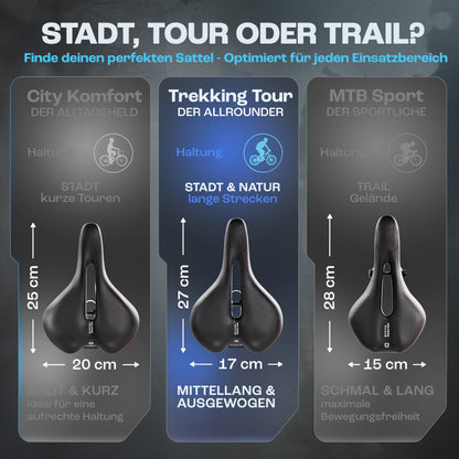 BYVITA ErgoFoam+ Fahrradsattel Trekking für Damen und Herren