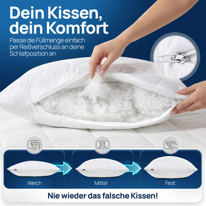 LILENO HOME Allergiker Kopfkissen 80x80 cm 6er Set 95°C waschbar