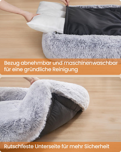 Feandrea Hundebett 106 x 75 cm, Hundesofa, waschbar, Ombré-Grau