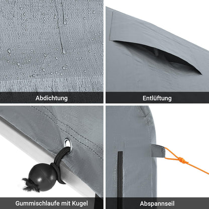 SoBuy KLS11-DG Fahrradgarage Geräteschuppen wetterfest - Grau