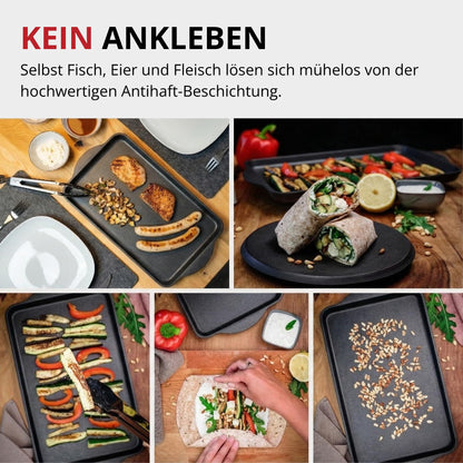 Lieblingspfanne Teppanyaki Grillplatte XXL 43x28 cm aus Aluminiumguss