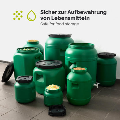 Garronda Weithalsfass 220 Liter HDPE mit Deckel grün GD-0078