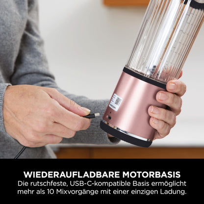 Ninja Blast Mini-Mixer kabellos, 530 ml, 2er-Pack Roségold & Silber
