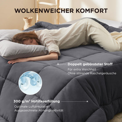 BEDSURE Bettdecke 135x200 cm, Ganzjahresdecke für Allergiker, Grau