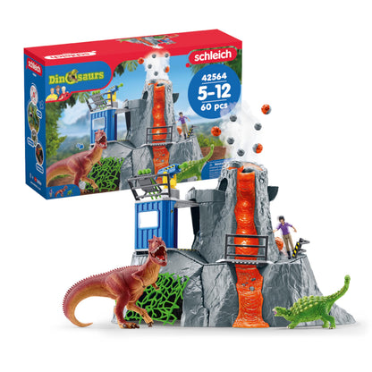 Schleich DINOSAURS Große Vulkan Expedition Spielset 42564. Großes Spielset mit Vulkan und Dinosauriern für Abenteuer-Rollenspiele.