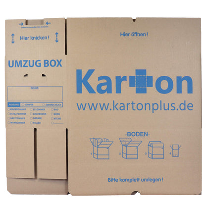 Kartonplus Umzugskartons 620 x 300 x 330 mm, 25 Stück, faltbar
