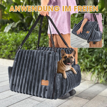 MIXJOY Hunde-Autositz mit Memory-Schaum-Füllung, waschbar, Grau
