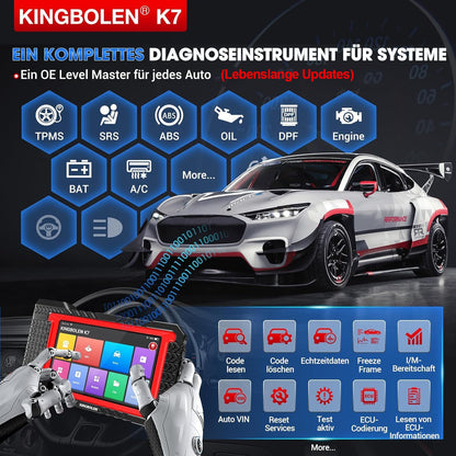 KINGBOLEN K7 OBD2 Diagnosegerät, bidirektional, ECU-Codierung