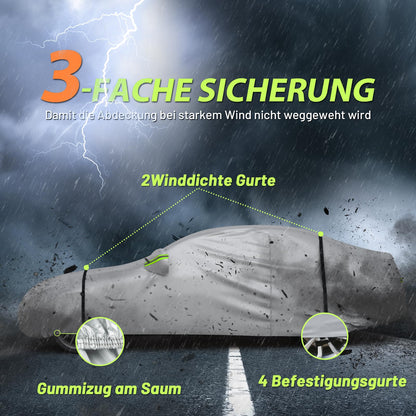 Favoto Autoabdeckung Vollgarage für Limousinen 450-495 cm, silber
