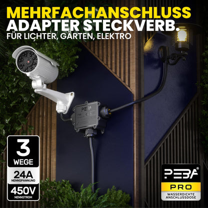 PEBA Abzweigdose IP68 wasserdicht, 3-Wege, Kabel 4-14 mm, 4 Stück