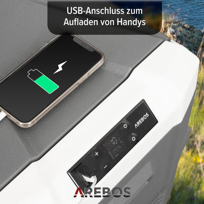 Arebos Kompressor Kühlbox elektrische Gefrierbox - 35 Liter