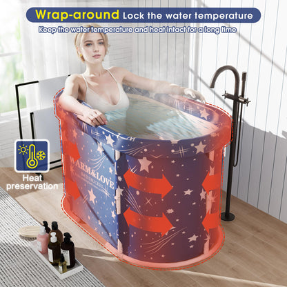 Faltbare Eisbadewanne Heissbad – Sternenblau Oval-Medium