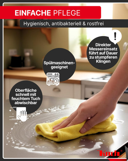 Koch Edelstahl Arbeitsplatte 70 x 54 cm – Schneidebrett & Knetbrett