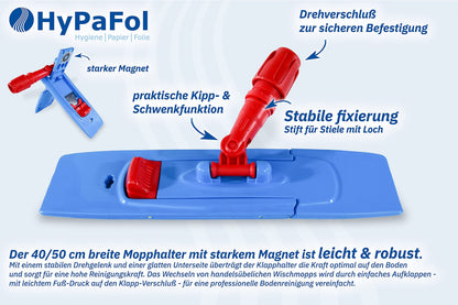 Hypafol Baumwoll-Wischmopp 50 cm Bodenwischer mit Magnetverschluss