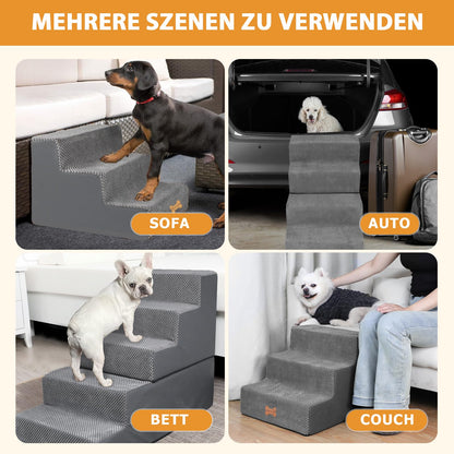 Nepfaivy Hundetreppe 3-stufig für kleine Hunde, 45 x 40 x 34 cm