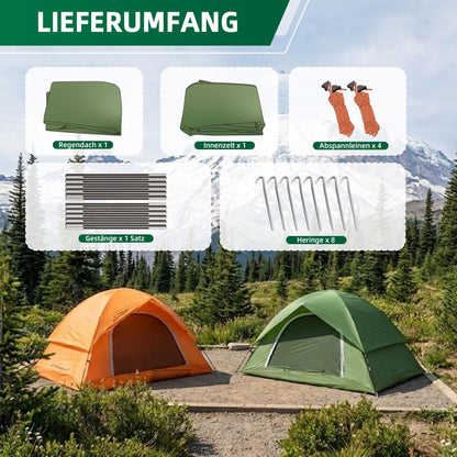 Clostnature Kuppelzelt für 2 Personen, wasserdichtes Campingzelt