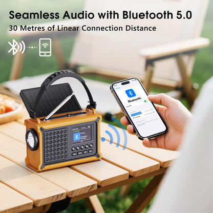 Mesqool 1030DAB DAB+/UKW Notfallradio mit Solar, Kurbel & Bluetooth