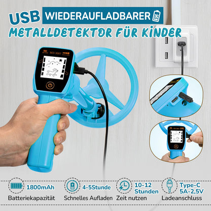 Smofrees Metalldetektor für Kinder MD-3007, verstellbar 60-86 cm, blau