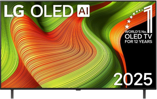 LG OLED55B59LA 4K OLED TV 55 Zoll 120Hz - 2025 Modell. Großes, dünnes, schwarzes Panel für 4K-Bildwiedergabe.