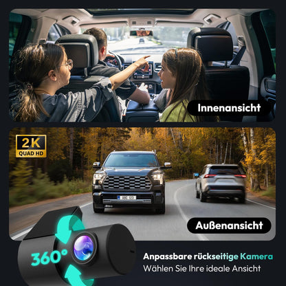 BOTSLAB Dashcam 4K GPS WiFi Dual Autokamera – Vorne/Hinten 64GB
