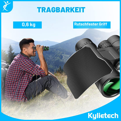 Kylietech 12x42 Fernglas mit Stativ und Smartphone-Adapter